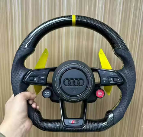 Carbon volan z airbagom za Audi (f1 model, rumeni dodatki)